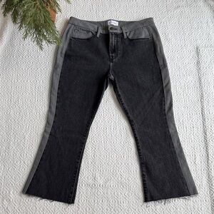 NWT Frame Le Cropped Mini Boot Raw Edge Jeans in Silverwood Duo Sz 29